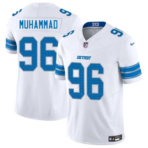 Men & Women & Youth Detroit Lions #96 Al-Quadin Muhammad White 2025 F.U.S.E. Vapor Limited Stitched Jersey